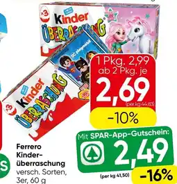 Spar Ferrero Kinder- überraschung Angebot