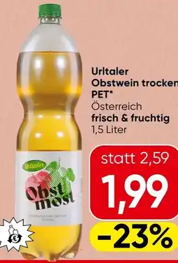 Spar Urltaler Obstwein trocken PET Österreich Angebot