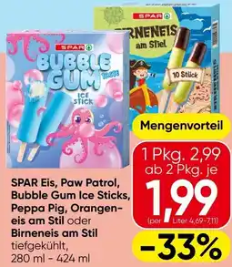 Spar Paw Patrol Bubble Gum Ice Sticks Peppa Pig Orangen- eis am Stil Angebot