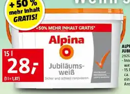 Bauhaus Alpina jubiläumsweiss Angebot