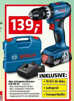 Bauhaus Bosch Professional AMPShare 18V Akku-Schlagbohrschrauber GSB 18V-45 Angebot