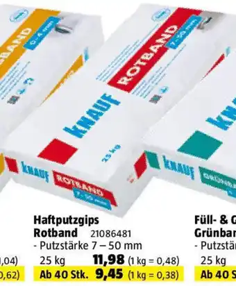 Bauhaus Haftputzgips Rotband Angebot