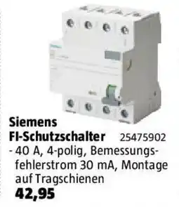 Bauhaus Siemens FI-Schutzschalter Angebot