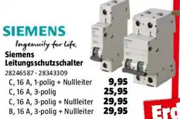 Bauhaus Siemens Leitungsschutzschalter Angebot