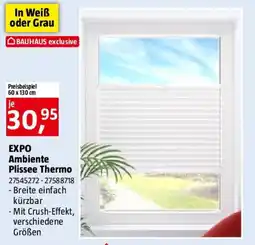 Bauhaus EXPO Ambiente Plissee Thermo Angebot