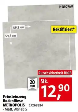 Bauhaus Feinsteinzeug Bodenfliese Metropolis Angebot