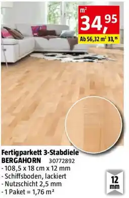 Bauhaus Fertigparkett 3-Stabdiele BERGAHORN Angebot