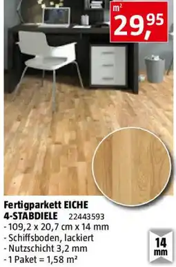 Bauhaus Fertigparkett EICHE 4-STABDIELE Angebot