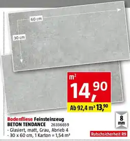 Bauhaus Bodenfliese Feinsteinzeug BETON TENDANCE Angebot