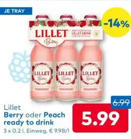 T&G Lillet Berry oder Peach ready to drink Angebot