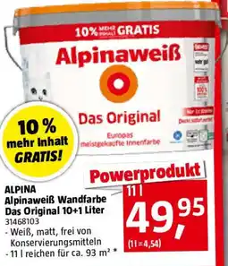 Bauhaus ALPINA Alpinaweiẞ Wandfarbe Angebot