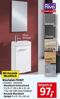 Bauhaus Waschplatz POCKET Angebot