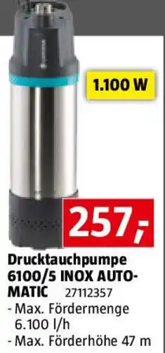 Bauhaus Drucktauchpumpe 6100/5 INOX AUTO- MATIC Angebot