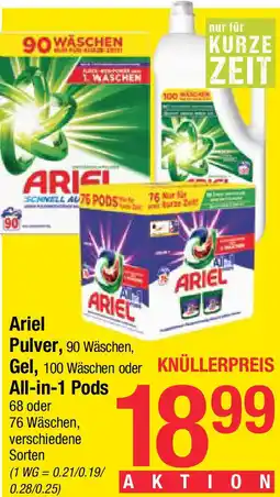 Maximarkt Ariel Pulver Gel All-in-1 Pods Angebot