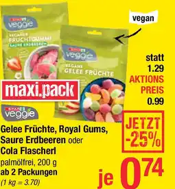 Maximarkt Gelee Früchte Royal Gums Saure Erdbeeren oder Cola Flascherl Angebot