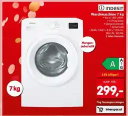 Interspar Indesit Waschmaschine 7 kg Angebot