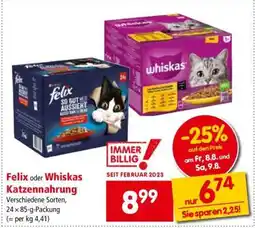 Interspar Felix oder Whiskas Katzennahrung Angebot