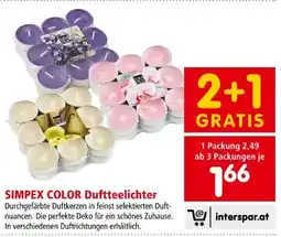 Interspar Simpex Color Duftteelichter Angebot