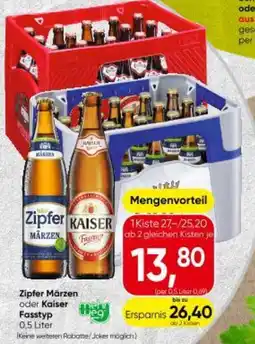 Spar Zipfer Märzen oder Schopfkotelett Fasstyp Angebot