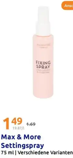 Action Max & More Settingspray Angebot
