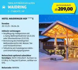 Hofer Reisen Waidring Angebot