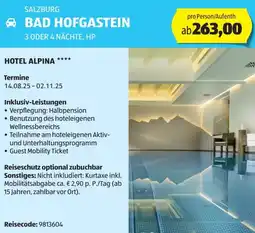 Hofer Reisen Bad hofgastein Angebot