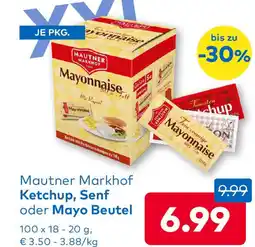 T&G Mautner Markhof Ketchup, Senf oder Mayo Beutel Angebot