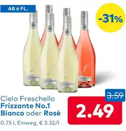 T&G Cielo Freschello Frizzante No.1 Bianco oder Rosè Angebot