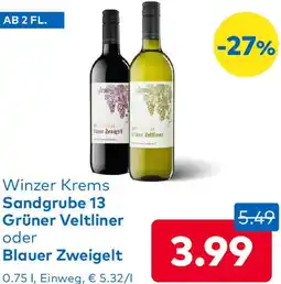 T&G Winzer Krems Sandgrube 13 Grüner Veltliner oder Angebot