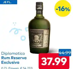 T&G Diplomatico Rum Reserva Exclusiva Angebot