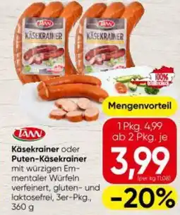 Eurospar Käsekrainer oder Puten-Käsekrainer Angebot
