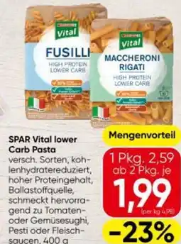 Eurospar SPAR Vital lower Carb Pasta Angebot