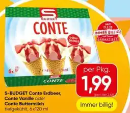 Eurospar S-BUDGET Conte Erdbeer, Conte Vanille oder Conte Buttermilch Angebot