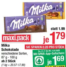 Maximarkt Milka Schokolade Angebot