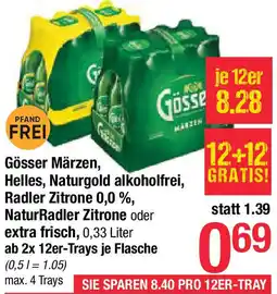 Maximarkt Gösser Märzen Helles Naturgold alkoholfrei Radler Zitrone Angebot