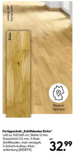 Hellweg Fertigparkett Schiffsboden Eiche Angebot