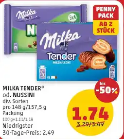 PENNY Milka tender od. nussini Angebot
