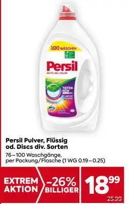 Billa Persil Pulver, Flüssig od. Discs div. Sorten Angebot