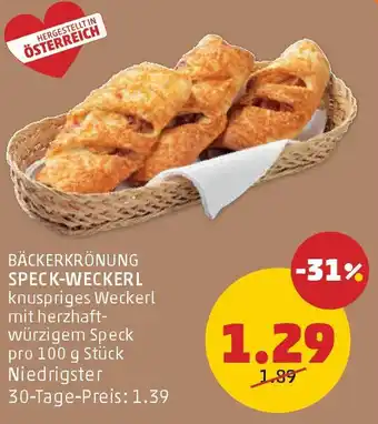 PENNY Bäckerkrönung speckweckerl Angebot