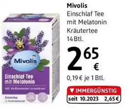 dm Mivolis Einschlaf Tee mit Melatonin Kräutertee Angebot