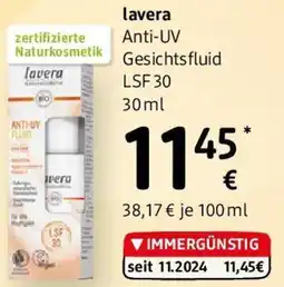 dm lavera Anti-UV Gesichtsfluid LSF 30 Angebot