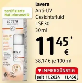 dm lavera Anti-UV Gesichtsfluid LSF 30 Angebot