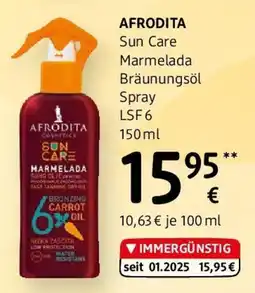 dm Afrodita Sun Care Marmelada Bräunungsöl Spray LSF 6 Angebot