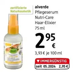 dm alverde Pflegeserum Nutri Care Haar Elixier Angebot