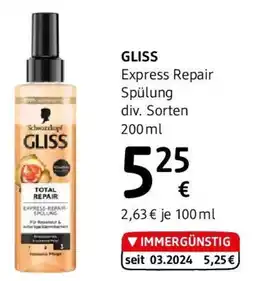 dm Gliss Express Repair Spülung div. Sorten Angebot