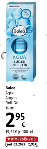 dm Balea Aqua Augen Roll-On Angebot