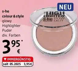 dm s-he colour & style glowy Highlighter Puder div. Farben Angebot
