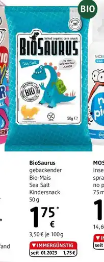 dm BioSaurus gebackender Bio Mais Sea Salt Kindersnack Angebot