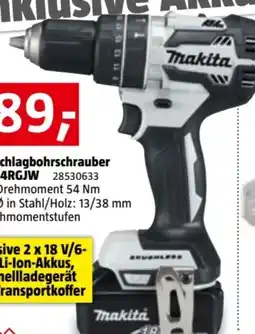 Bauhaus Makita Akku-Schlagbohrschrauber DHP484RGJW Angebot