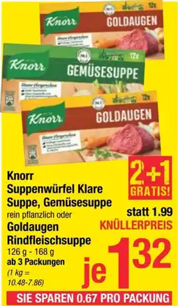 Maximarkt Knorr Suppenwürfel Klare Suppe, Gemüsesuppe oder Goldaugen Rindfleischsuppe Angebot
